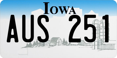 IA license plate AUS251