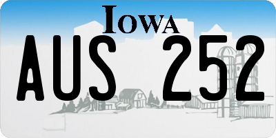 IA license plate AUS252