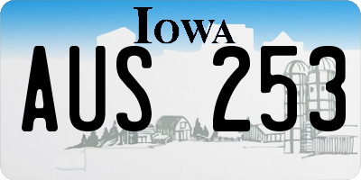 IA license plate AUS253