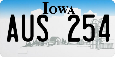 IA license plate AUS254