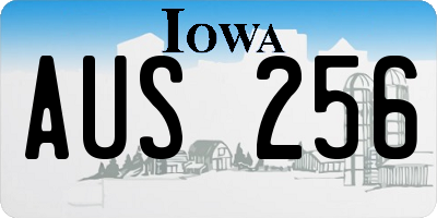 IA license plate AUS256