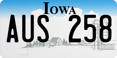 IA license plate AUS258