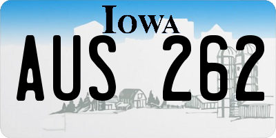 IA license plate AUS262