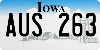 IA license plate AUS263