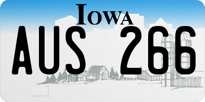 IA license plate AUS266