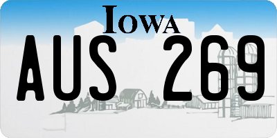 IA license plate AUS269