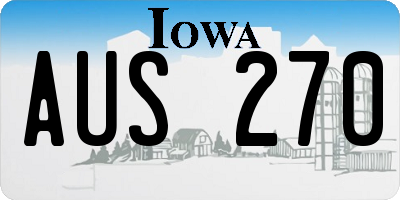 IA license plate AUS270