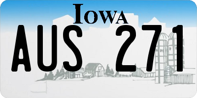IA license plate AUS271