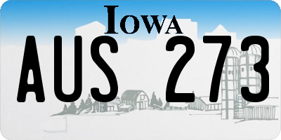 IA license plate AUS273