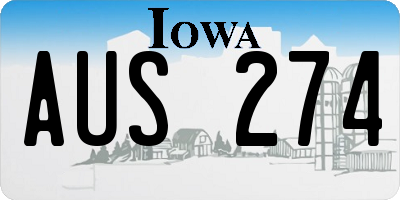 IA license plate AUS274