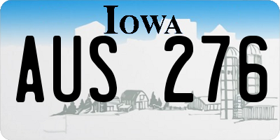 IA license plate AUS276
