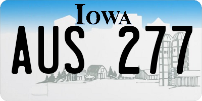 IA license plate AUS277