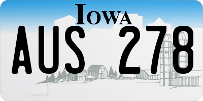 IA license plate AUS278