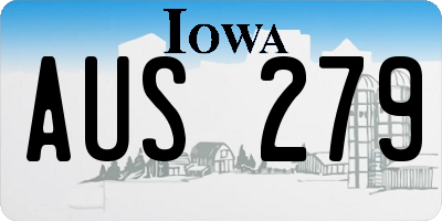 IA license plate AUS279