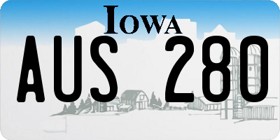 IA license plate AUS280
