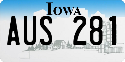 IA license plate AUS281