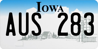IA license plate AUS283