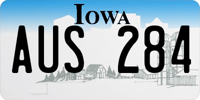IA license plate AUS284
