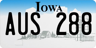 IA license plate AUS288