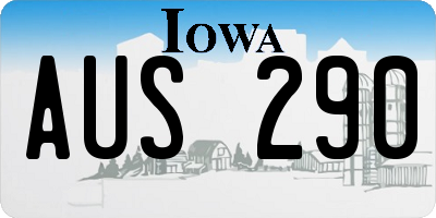 IA license plate AUS290