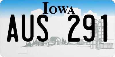 IA license plate AUS291