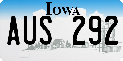 IA license plate AUS292