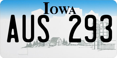 IA license plate AUS293