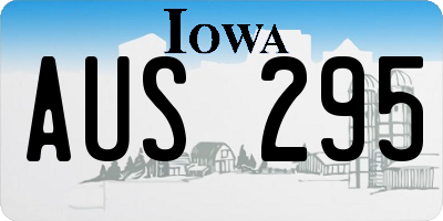 IA license plate AUS295