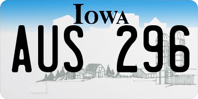 IA license plate AUS296