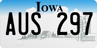 IA license plate AUS297