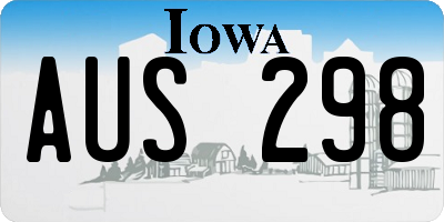 IA license plate AUS298