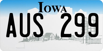 IA license plate AUS299