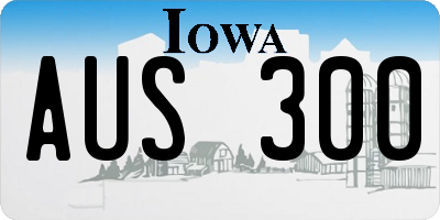 IA license plate AUS300