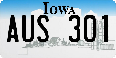 IA license plate AUS301