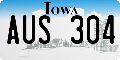 IA license plate AUS304