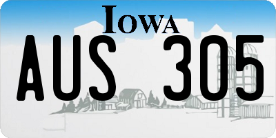 IA license plate AUS305