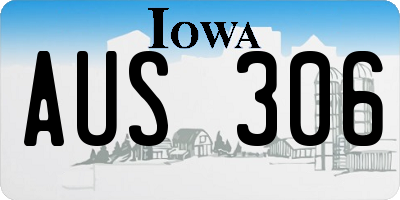 IA license plate AUS306