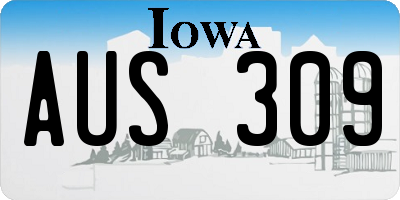 IA license plate AUS309