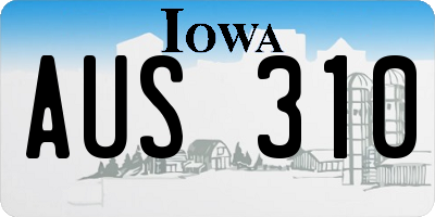 IA license plate AUS310