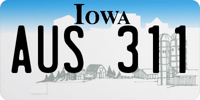 IA license plate AUS311