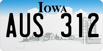 IA license plate AUS312