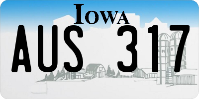 IA license plate AUS317