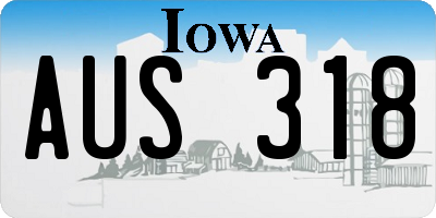 IA license plate AUS318
