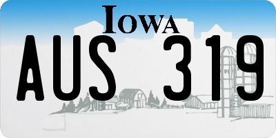 IA license plate AUS319