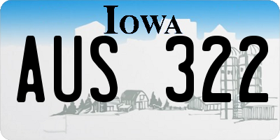 IA license plate AUS322