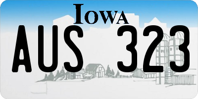 IA license plate AUS323