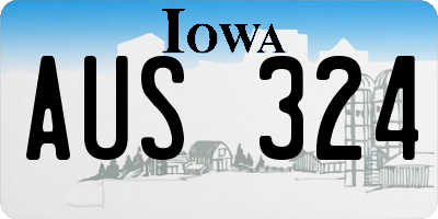 IA license plate AUS324