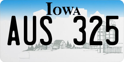 IA license plate AUS325