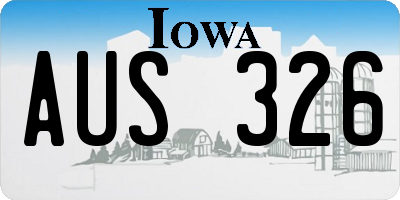 IA license plate AUS326