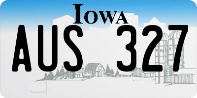 IA license plate AUS327